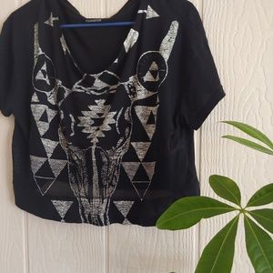 ❤️Express Buffalo Skull Crop Top